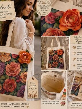 Customized Tote Bags with design and 3D details